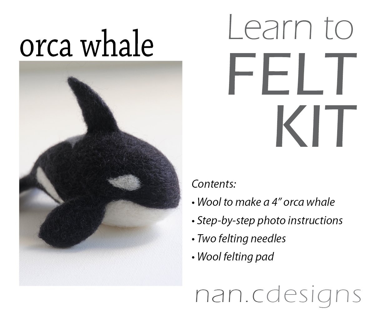 Orca Whale - Needle Felting Kit | nan.c designs